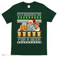 It's A Wonderful Time For A Beer Ugly Christmas Sweater Design T-Shirt thumb 0