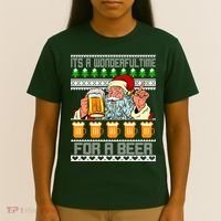 It's A Wonderful Time For A Beer Ugly Christmas Sweater Design T-Shirt thumb 4