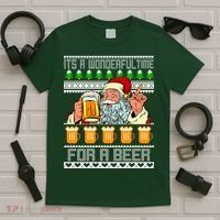 It's A Wonderful Time For A Beer Ugly Christmas Sweater Design T-Shirt thumb 5
