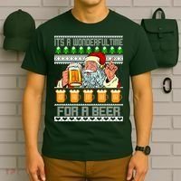 It's A Wonderful Time For A Beer Ugly Christmas Sweater Design T-Shirt thumb 6