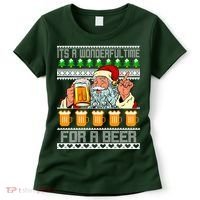 It's A Wonderful Time For A Beer Ugly Christmas Sweater Design Women's T-Shirt thumb 0