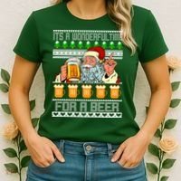 It's A Wonderful Time For A Beer Ugly Christmas Sweater Design Women's T-Shirt thumb 2