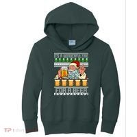 It's A Wonderful Time For A Beer Ugly Christmas Sweater Design Kids Hoodie thumb 0
