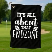 It's All About That End Zone Football Golf Towel thumb 1