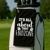 It's All About That End Zone Football Golf Towel thumb 2