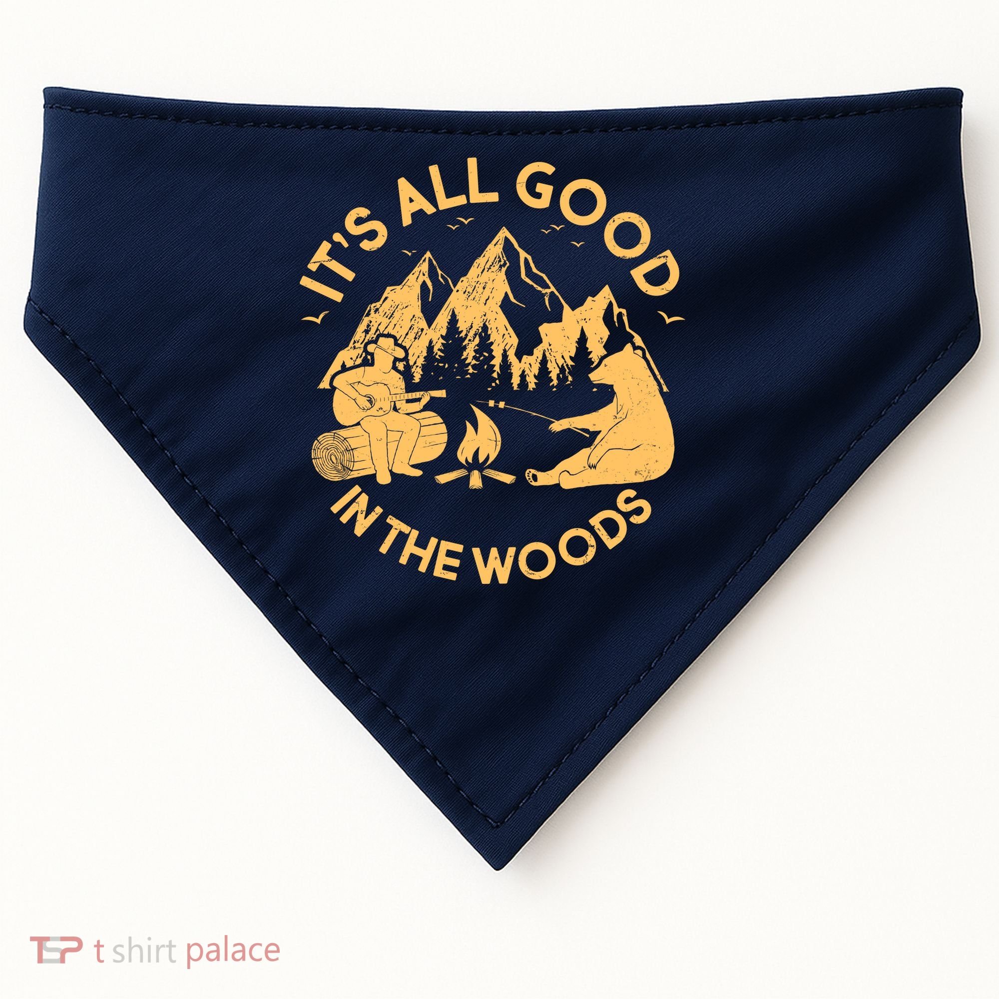 It's All Good In The Woods Wilderness Camping USA-Made Doggie Bandana