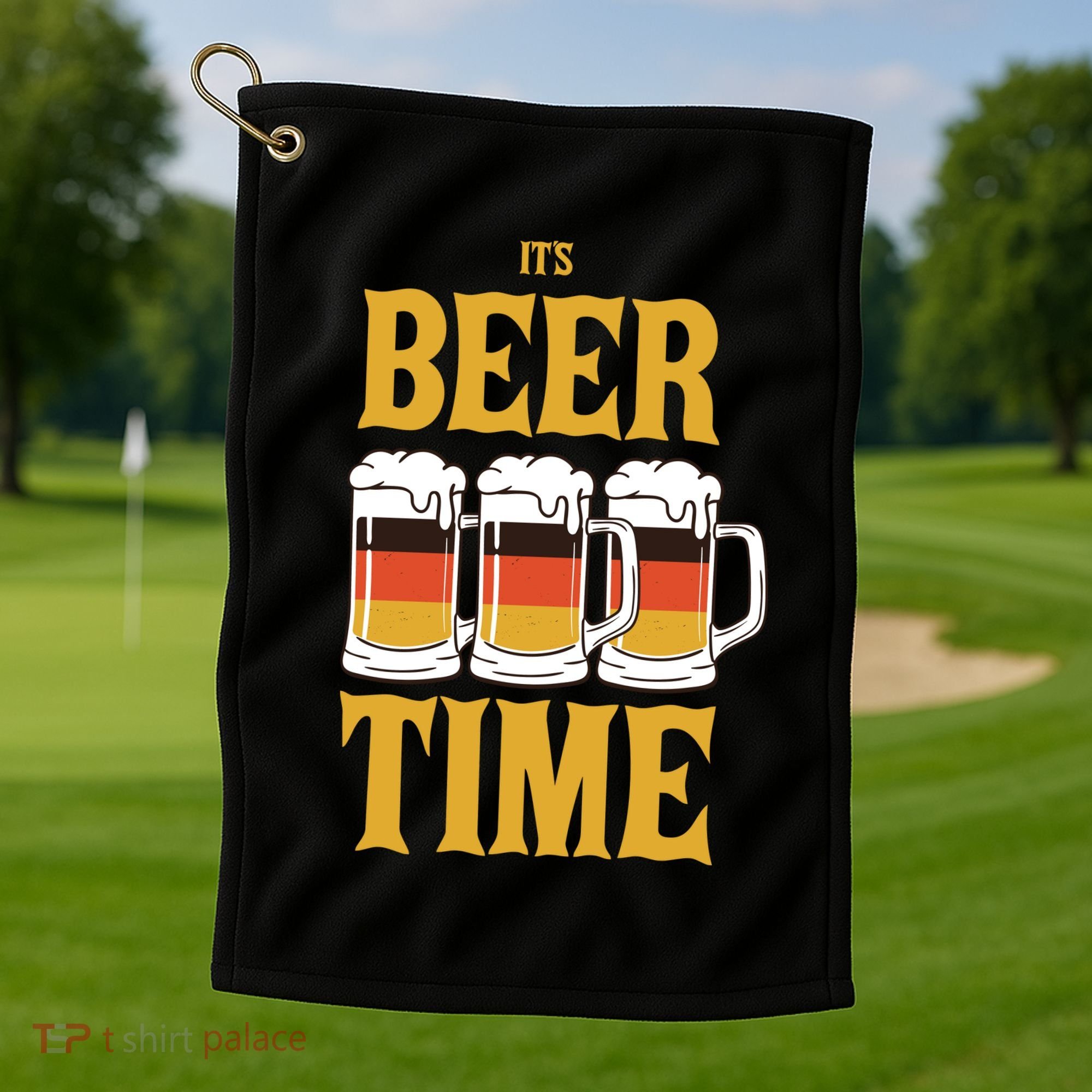 It's Beer Time German Flag Golf Towel