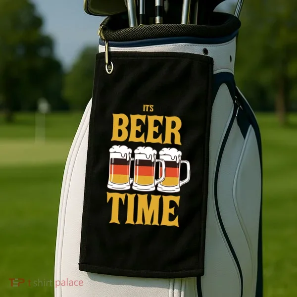 It's Beer Time German Flag Golf Towel