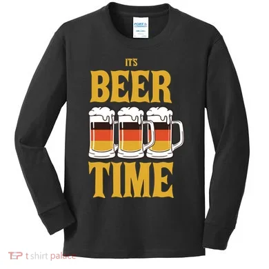 It's Beer Time German Flag Kids Long Sleeve Shirt