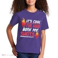 It's Cool I've Had Both My Shots Flaming Drinks Kids T-Shirt thumb 2