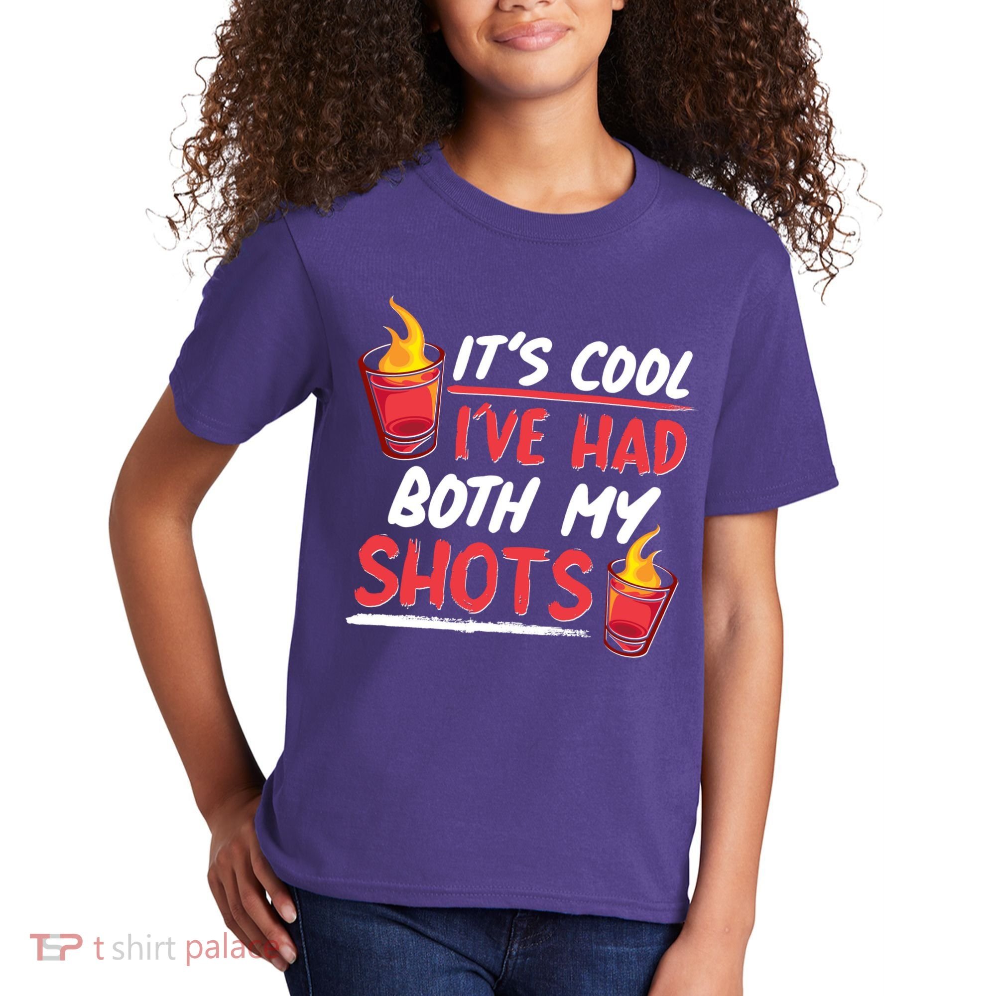 It's Cool I've Had Both My Shots Flaming Drinks Kids T-Shirt