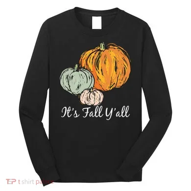 It's Fall Y'all Pumpkin Illustration Long Sleeve Shirt