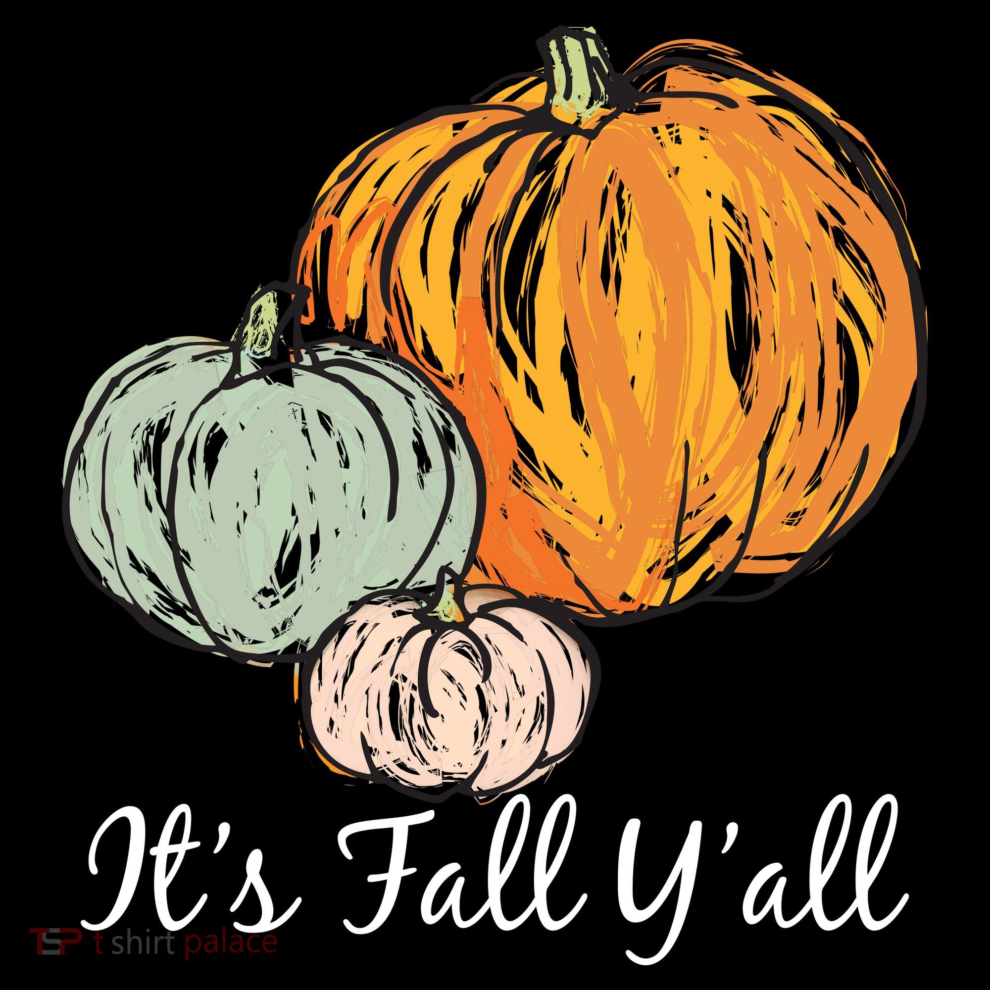 It's Fall Y'all Pumpkin Illustration Button