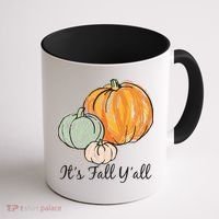It's Fall Y'all Pumpkin Illustration Coffee Mug thumb 1