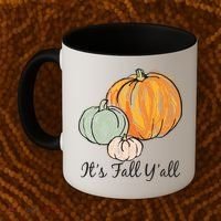 It's Fall Y'all Pumpkin Illustration Coffee Mug thumb 2