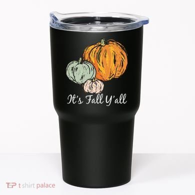 It's Fall Y'all Pumpkin Illustration Tumbler
