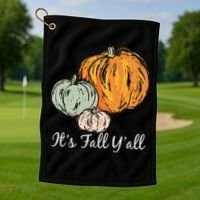 It's Fall Y'all Pumpkin Illustration Golf Towel thumb 1