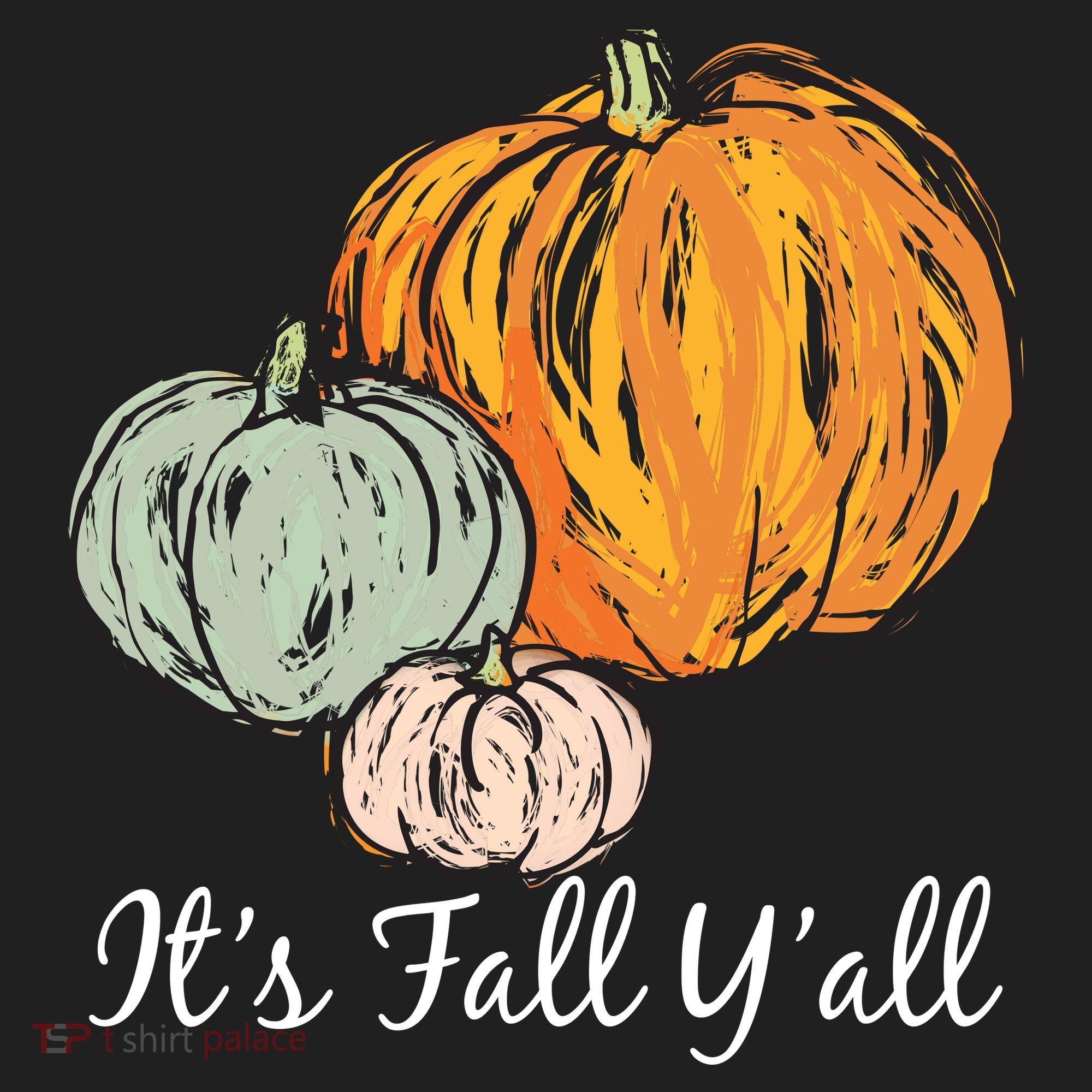 It's Fall Y'all Pumpkin Illustration Golf Towel