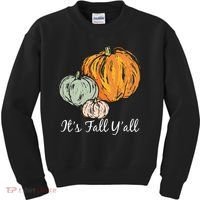It's Fall Y'all Pumpkin Illustration Kids Sweatshirt thumb 0
