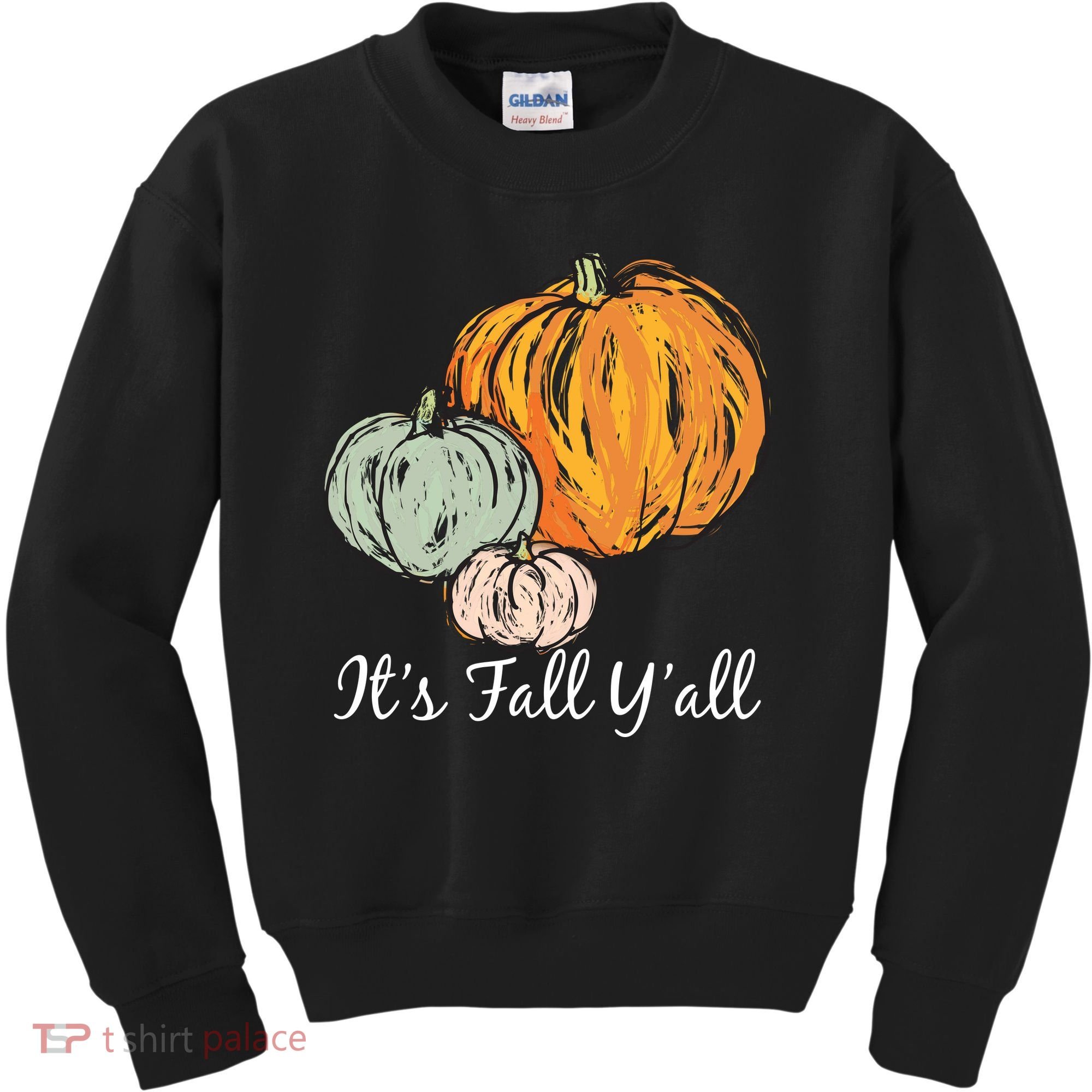 It's Fall Y'all Pumpkin Illustration Kids Sweatshirt