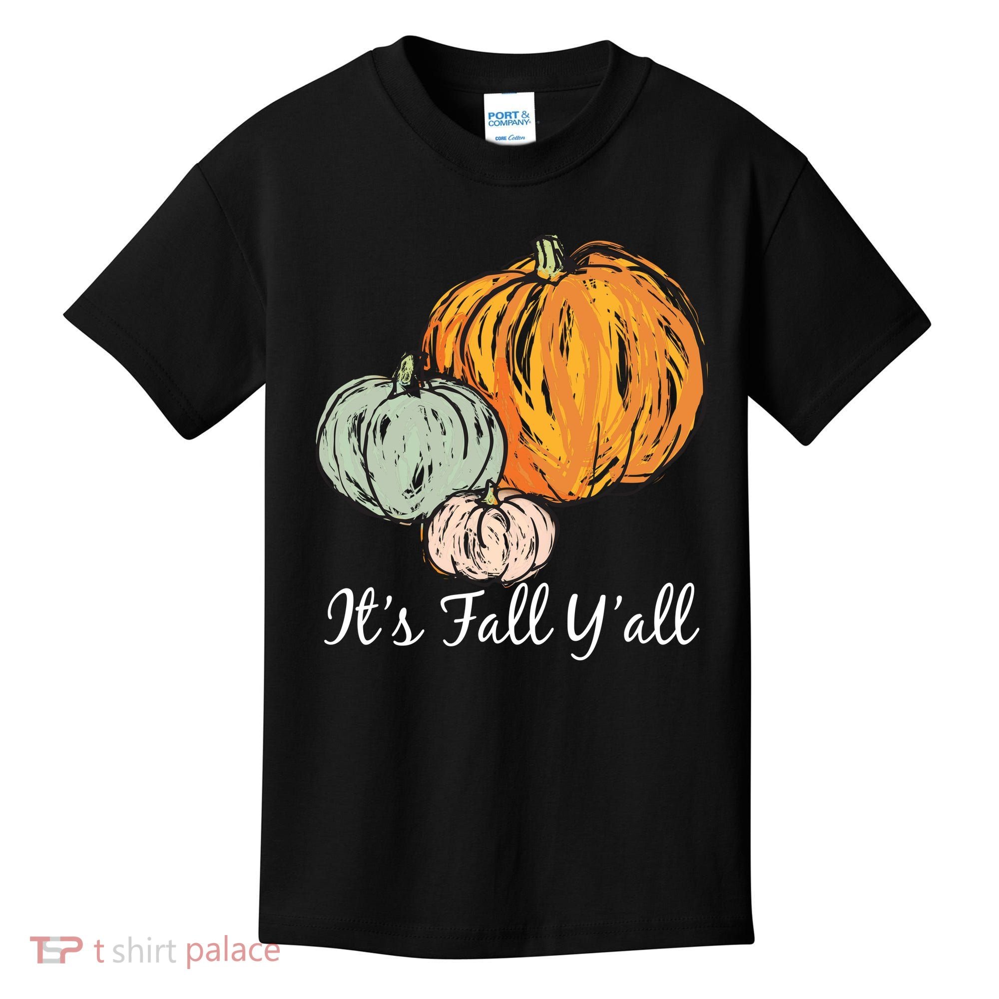 It's Fall Y'all Pumpkin Illustration Kids T-Shirt