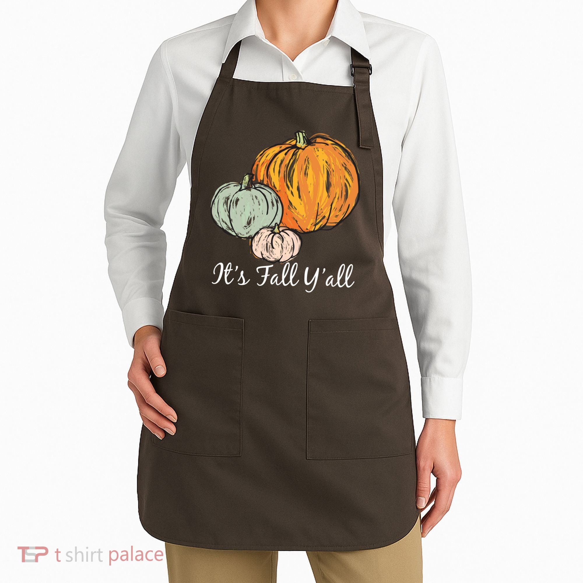 It's Fall Y'all Pumpkin Illustration Apron