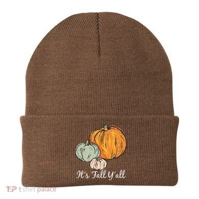 It's Fall Y'all Pumpkin Illustration Beanie
