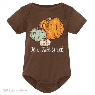 It's Fall Y'all Pumpkin Illustration Baby Bodysuit