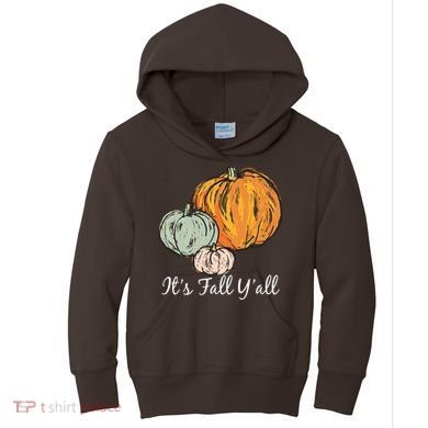It's Fall Y'all Pumpkin Illustration Kids Hoodie