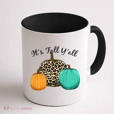 It's Fall Y'all Pumpkins Autumn Coffee Mug back