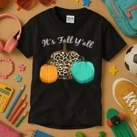 It's Fall Y'all Pumpkins Autumn Kids T-Shirt thumb 3