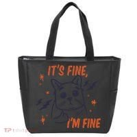 It's Fine I'm Fine Cat Tote Bag thumb 0