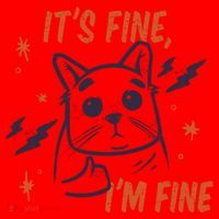 It's Fine I'm Fine Cat Santa Hat thumb 1