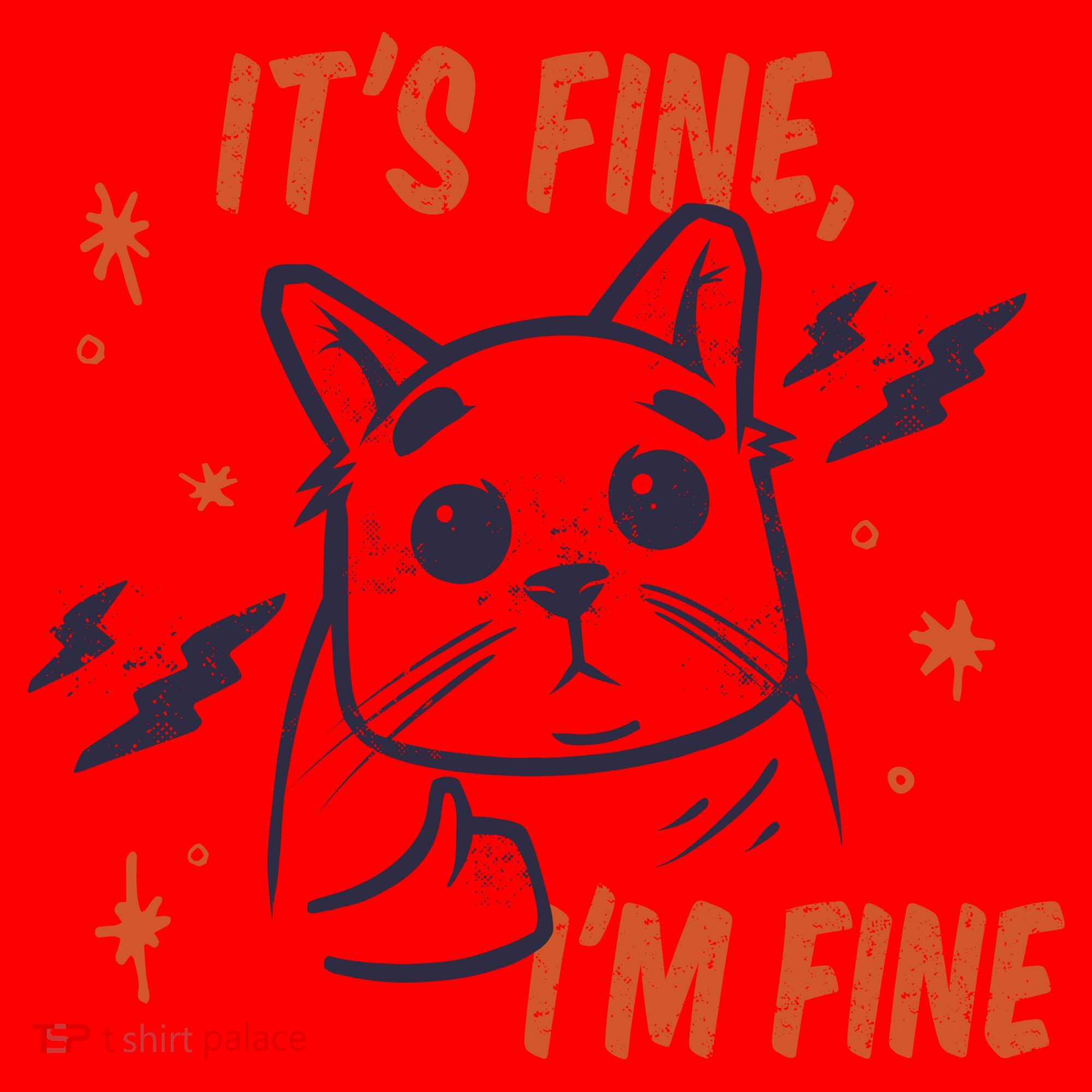 It's Fine I'm Fine Cat Santa Hat