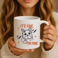 It's Fine I'm Fine Cat Coffee Mug thumb 3