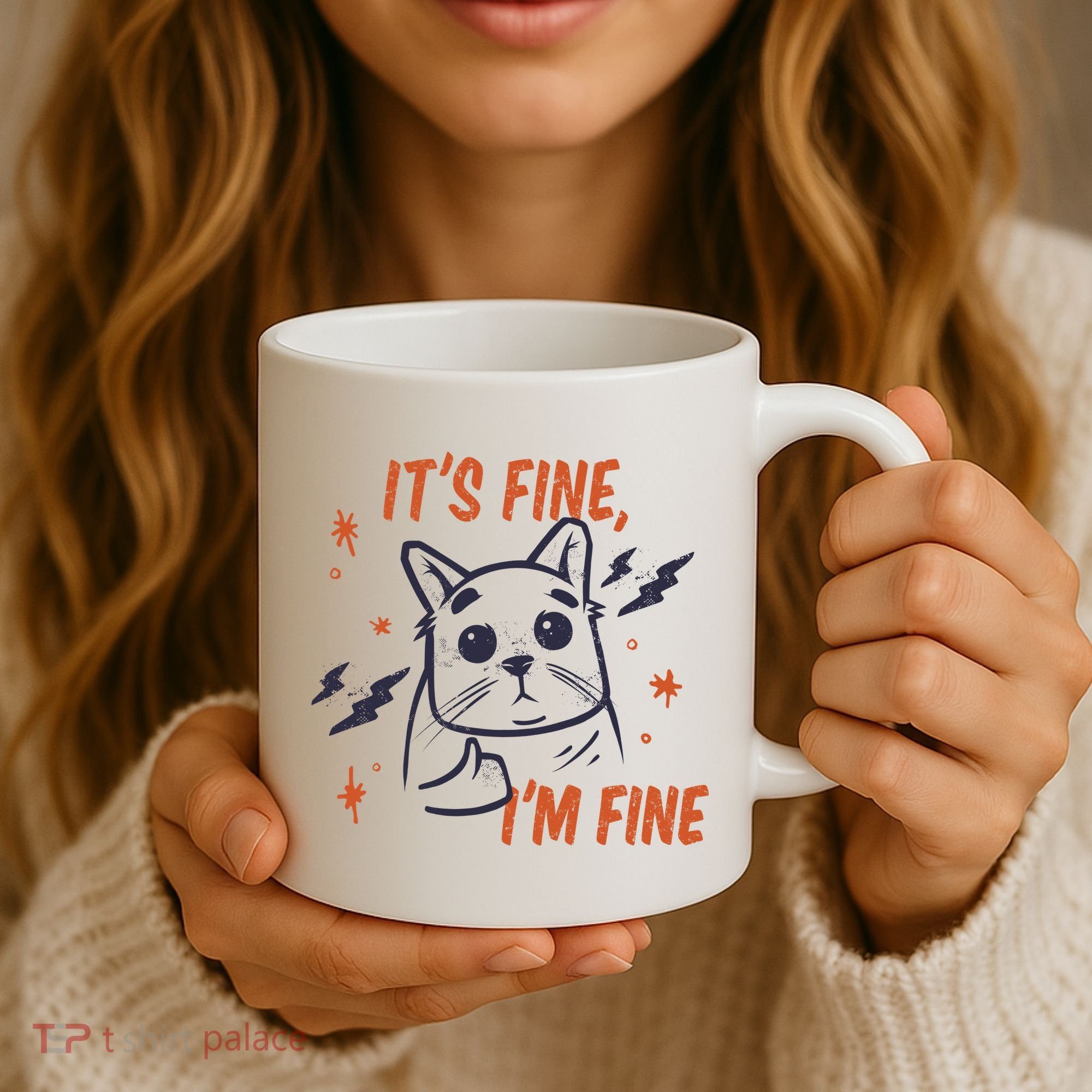 It's Fine I'm Fine Cat Coffee Mug