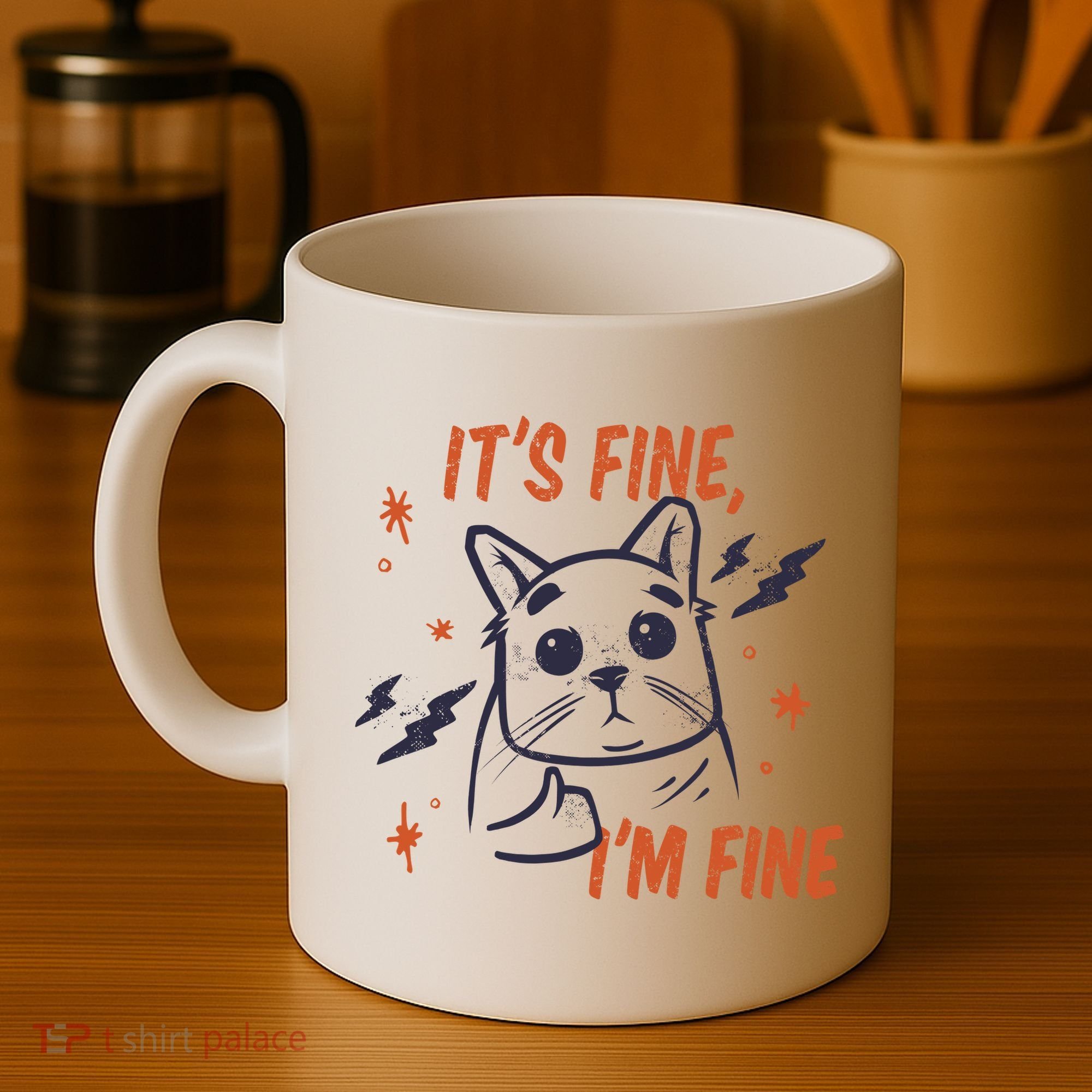 It's Fine I'm Fine Cat Coffee Mug