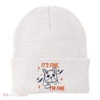 It's Fine I'm Fine Cat Beanie thumb 0