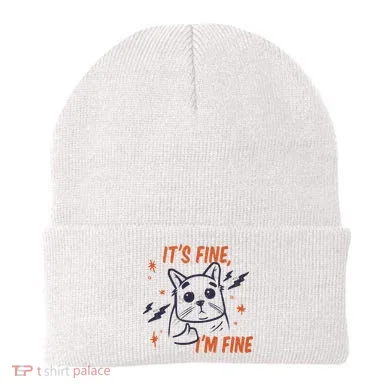 It's Fine I'm Fine Cat Beanie