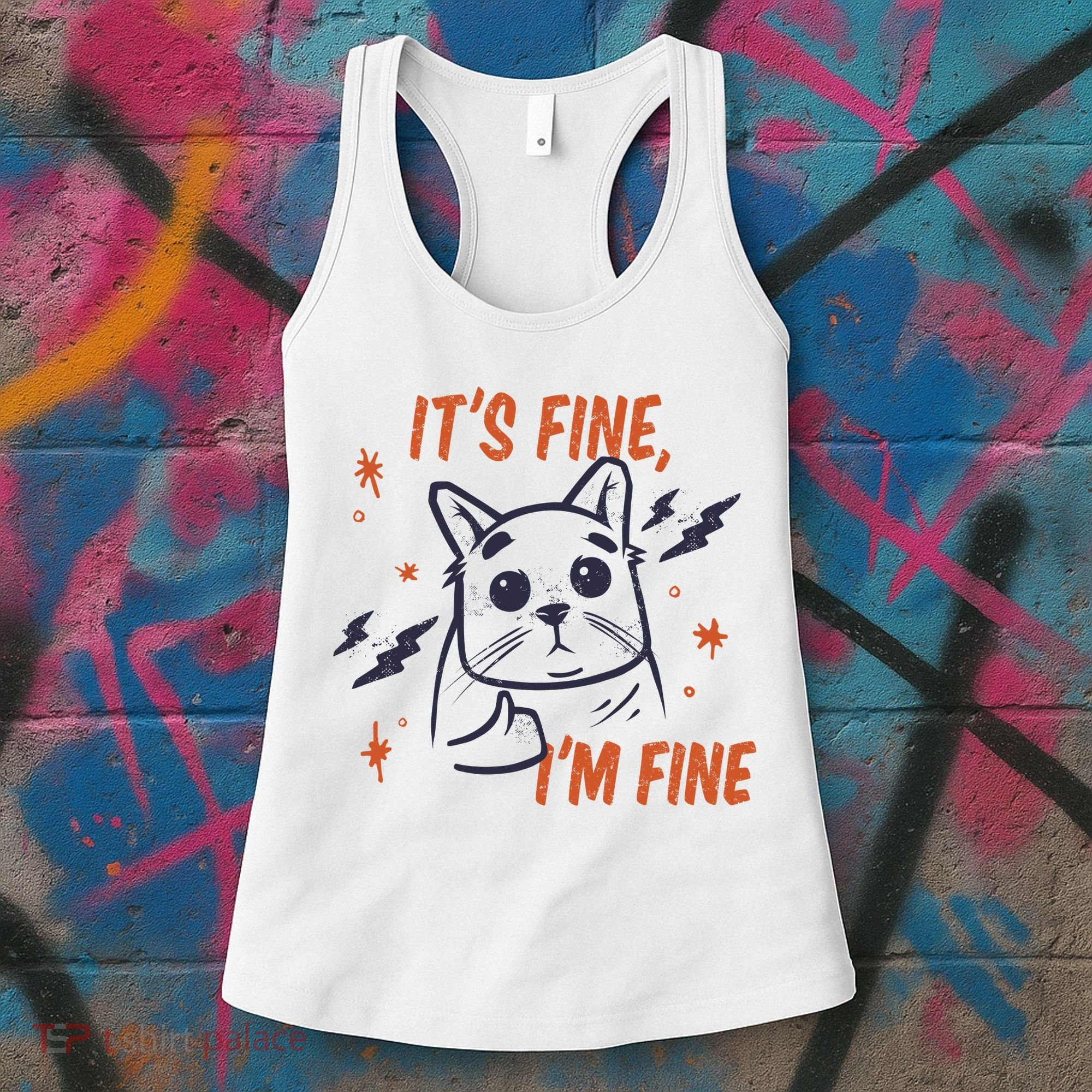 It's Fine I'm Fine Cat Women's Tank Top