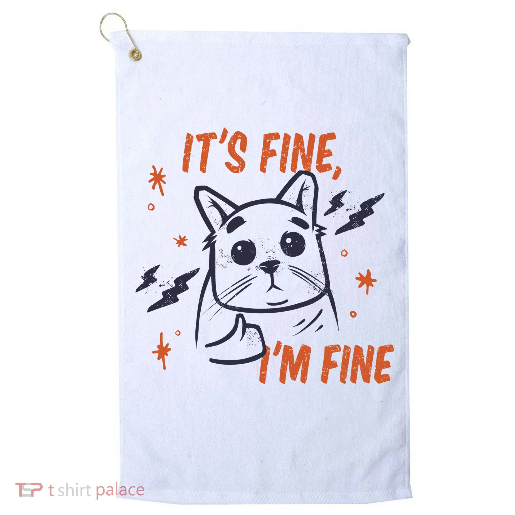 It's Fine I'm Fine Cat Golf Towel