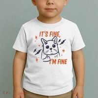 It's Fine I'm Fine Cat Toddler T-Shirt thumb 2