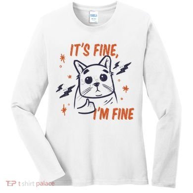 It's Fine I'm Fine Cat Women's Long Sleeve Shirt