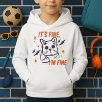 It's Fine I'm Fine Cat Kids Hoodie thumb 2