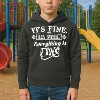 It's Fine I'm Fine Everything Is Fine Kids Hoodie thumb 2