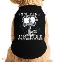 It's Fine I'm Fine Everything Is Fine Cat  Doggie Tank thumb 0