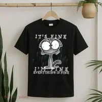 It's Fine I'm Fine Everything Is Fine Cat  T-Shirt thumb 2
