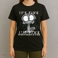 It's Fine I'm Fine Everything Is Fine Cat  T-Shirt thumb 4