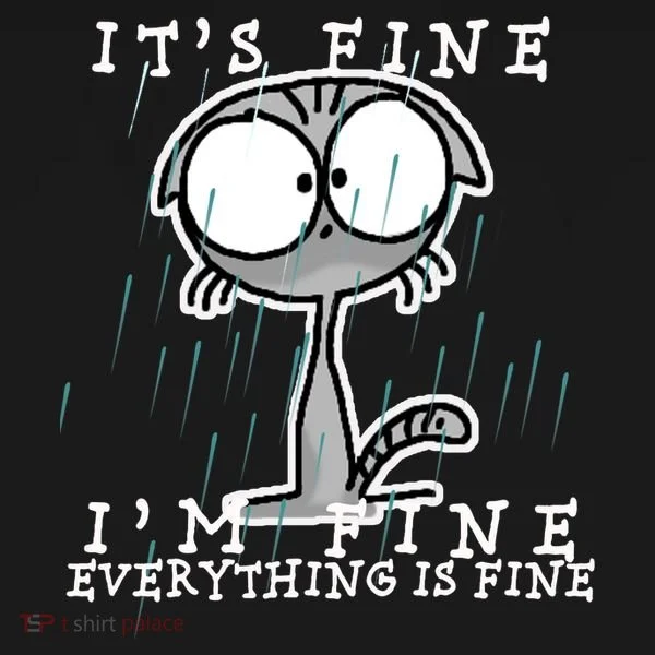 It's Fine I'm Fine Everything Is Fine Cat  Bucket Hat