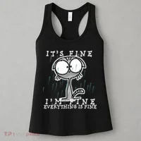 It's Fine I'm Fine Everything Is Fine Cat  Women's Tank Top thumb 3